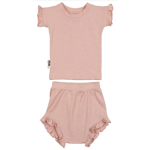 Blush Frilled Sleeve Short Set