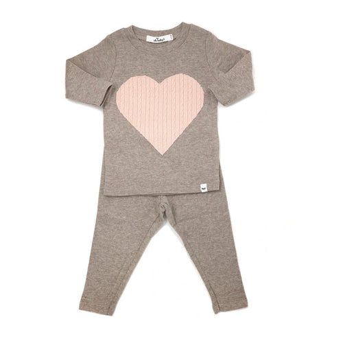 Pink Cable Heart Set Mushroom