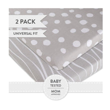 Load image into Gallery viewer, Grey &amp; White Bassinet Sheet