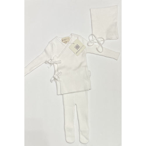 Winter white Knit Bow 2 Piece Set