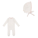 Lil Legs Pink Cherry Scallop Edge Footie & Hat