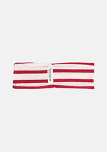 Load image into Gallery viewer, Booso Red Ecru Striped Sweatband