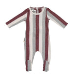 Striped Sweater Knit Footie - Berry