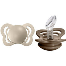 Load image into Gallery viewer, Bibs Pacifier Couture Silicone 2 Pk Vanilla/ Dark Oak Size 1 - 0-6m