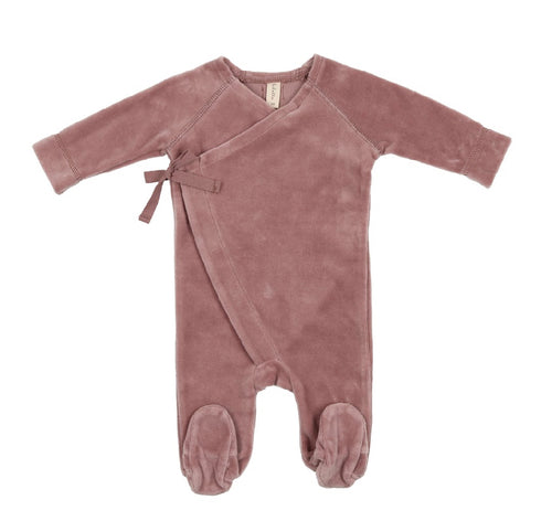 Velour Wrap Footie- Lavender