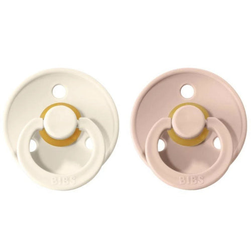 Bibs Pacifier Latex 2 Pk Blush/Ivory Size 1- 0-6m