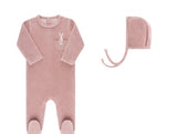 Mauve Velour Bunny On Pocket Collection