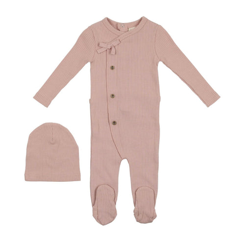 Ribbed Kimono 3 Piece Set - Deep Rose