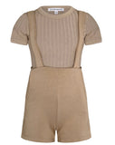 Taupe Boys Overalls & T-Shirt