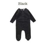 Black Classic Velour Footie