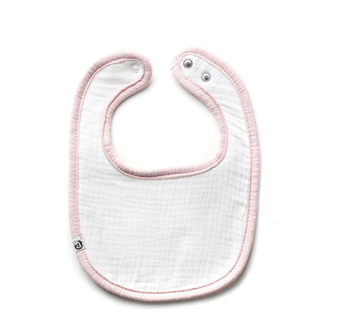 White Bib With Pink Trim