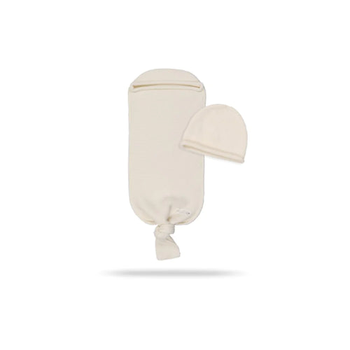 Peluche Knit Cocoon & Hat - Cream