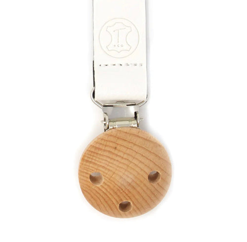 Vegan Leather Ebony Pacifier Clip