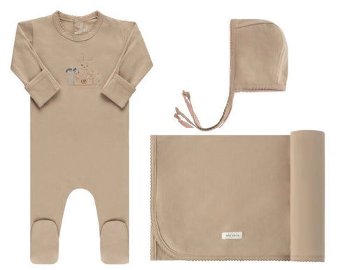 Jersey Cotton Embroidered Bunny Set