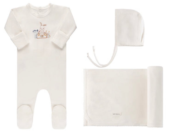 Jersey Cotton Embroidered Bunny Set – Moonlight Layette