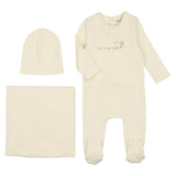 Mema Knits Cream Worded 3PC Set