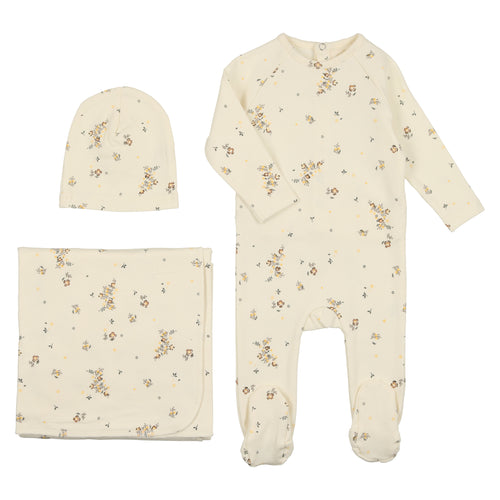 Mema Knits Cream Floral 3 PC Set