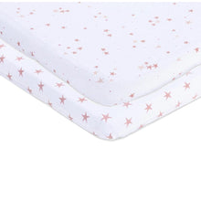 Load image into Gallery viewer, Mauve Star Bassinet Sheet