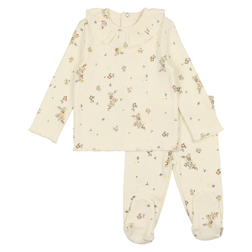 Mema Knits Cream Floral 2 PC Set