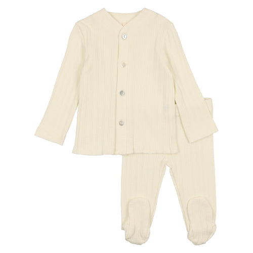 Mema Knits Ivory Cardigan Set