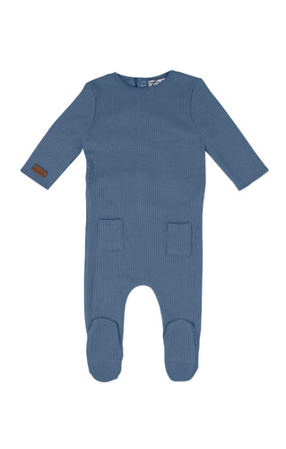 2 Pocket Rib Footie-Denim