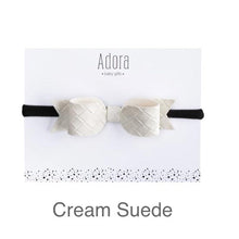 Load image into Gallery viewer, Cream Suede Bow Headband