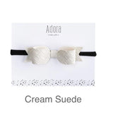 Cream Suede Bow Headband