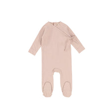 Load image into Gallery viewer, Dusty Pink Brushed Cotton Wrapover Footie