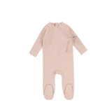 Dusty Pink Brushed Cotton Wrapover Footie