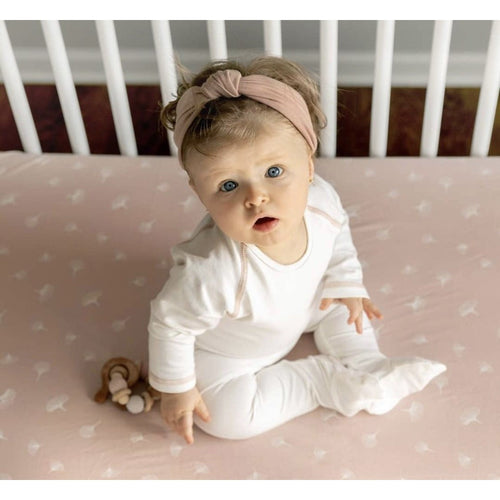 Stitching Ivory/Terracota Footie & Pixie Bonnet