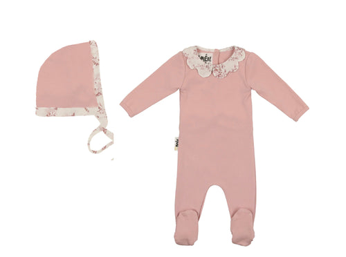 Blush Scalloped Collar Footie