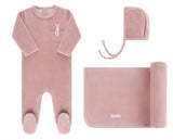 Velour Bunny On Pocket Set