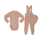 Pink Velour Overall Set