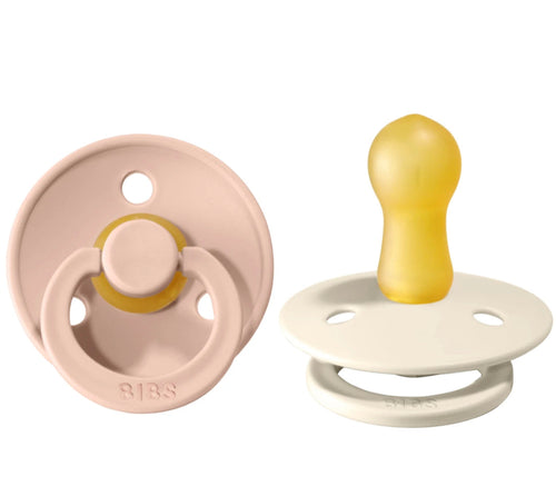 Bibs Pacifier Latex 2 Pk Blush/Ivory Size 1- 0-6m