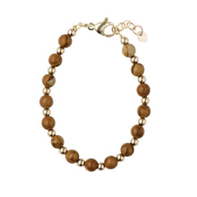 Load image into Gallery viewer, Wood Grain Stone With Gold Beads