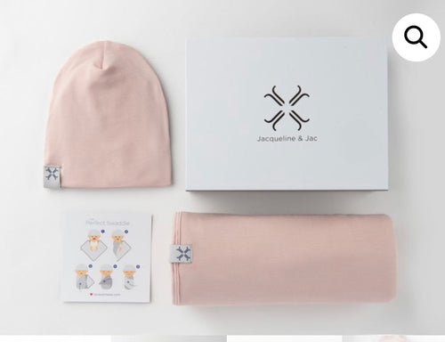 Blush Beanie & Blanket Set