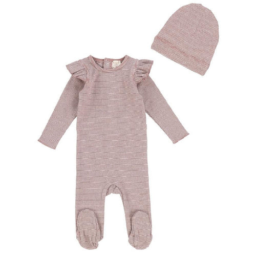 Mauve/White Mini Stripe Ruffle Collection