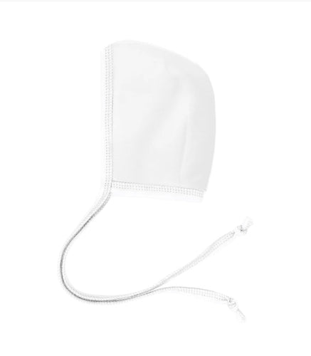 Velour Stitching Ivory & Grey Footie & Bonnet