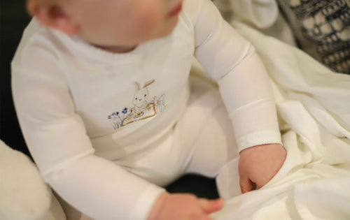 Jersey Cotton Embroidered Bunny Set