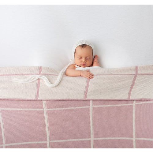 Knit Blanket Blush /Natural