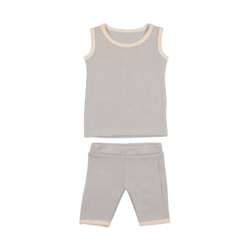 Slate Waffle Knit Short Set