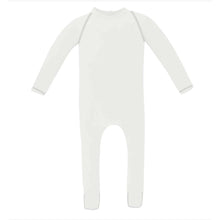 Load image into Gallery viewer, Velour Stitching Ivory &amp; Grey Footie &amp; Bonnet