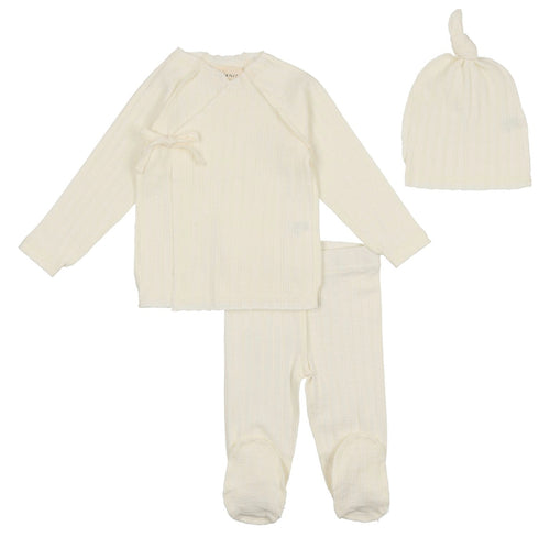 Cotton Rib Set & Beanie-Cream