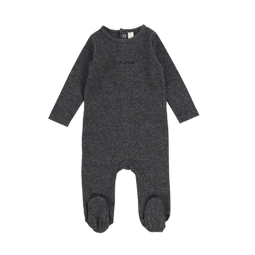 Marled Black Heather Logo Footie