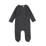 Marled Black Heather Logo Footie