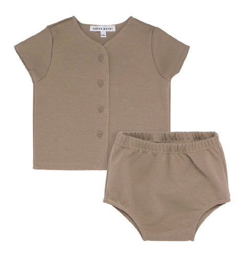 Taupe Baby Cardigan Set