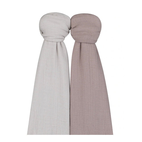 Ely's & Co Cotton Muslin Swaddle Grey & Taupe