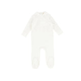 White Brushed Cotton Wrapover Footie