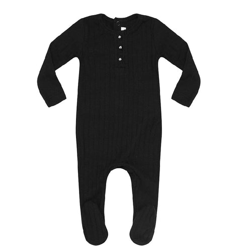 Rhinestone Footie-Black