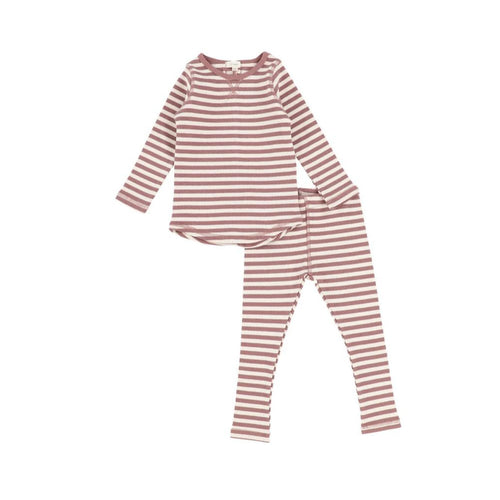 Rosewood/Stone Stripe Rib Set